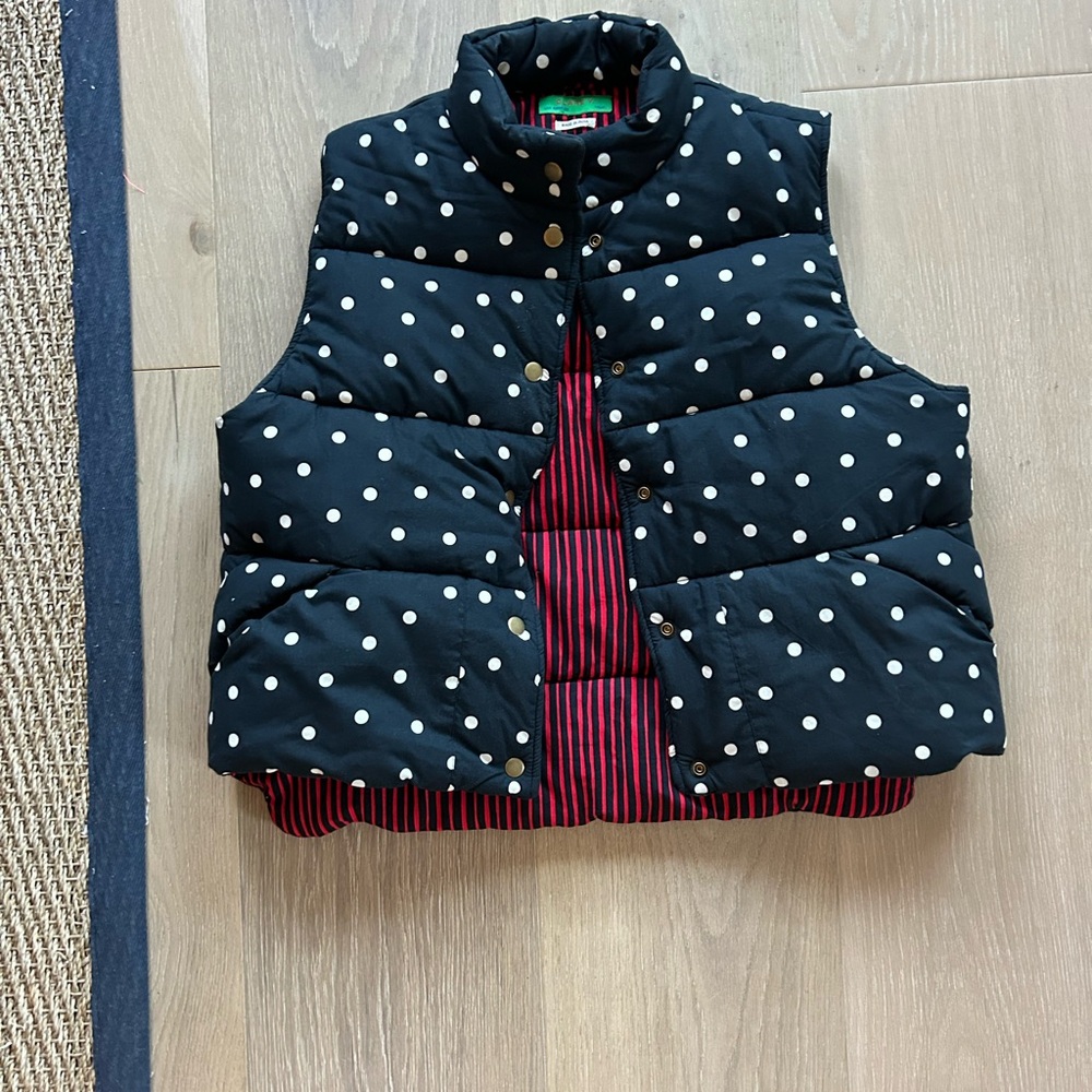 Clare V polka dot reversible vest